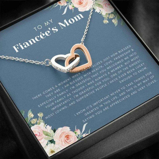 Future Mother-In-Law Necklace, Fiancee’S Mom Gift: Mother Of Girlfriend Gift, Mothers Day Necklace Gift, Sentimental Gifts, Two Hearts Gifts for Mother In Law Rakva