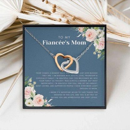 Future Mother-In-Law Necklace, Fiancee’S Mom Gift: Mother Of Girlfriend Gift, Mothers Day Necklace Gift, Sentimental Gifts, Two Hearts Gifts for Mother In Law Rakva