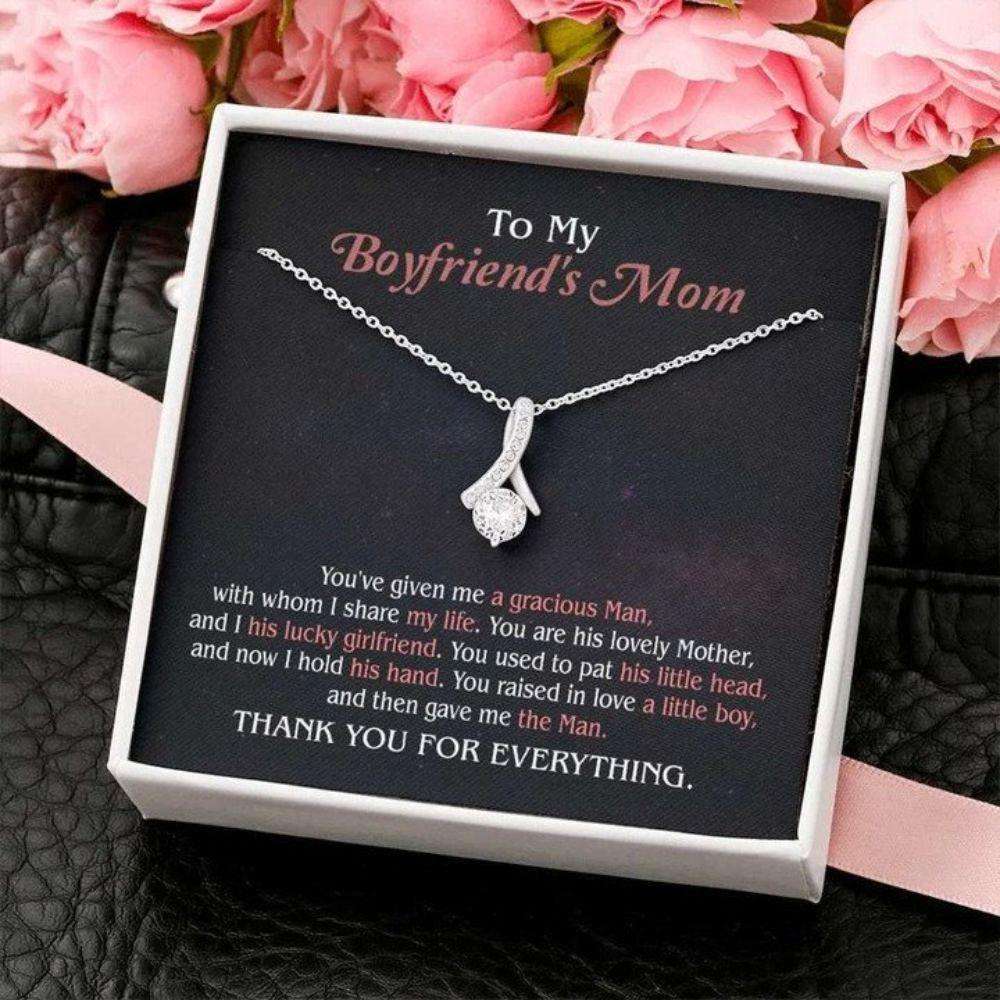 Future Mother-In-Law Necklace, Gift For Boyfriend’S Mom, Boyfriend’S Mom Gift, To My Boyfriends Mom Christmas Necklace Gifts for Mother In Law Rakva