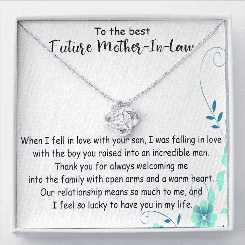 Future Mother-In-Law Necklace, Gift For Future Mother In Law, I Was Falling In Love Knot Necklace Gifts for Mother In Law Rakva