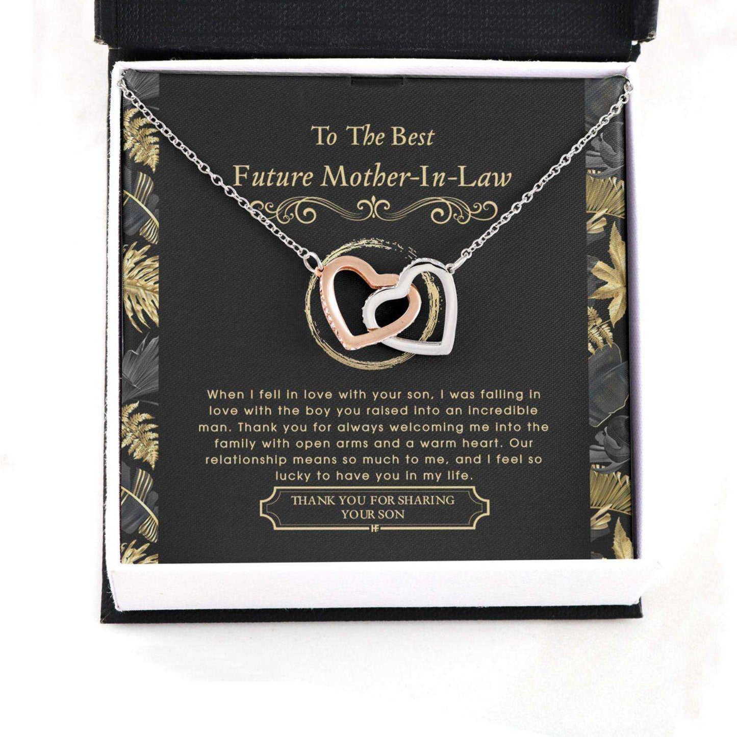 Future Mother In Law Necklace, Gift For Mother’S Day From Daughter, Message Card Hearts Necklace Gifts For Daughter Rakva