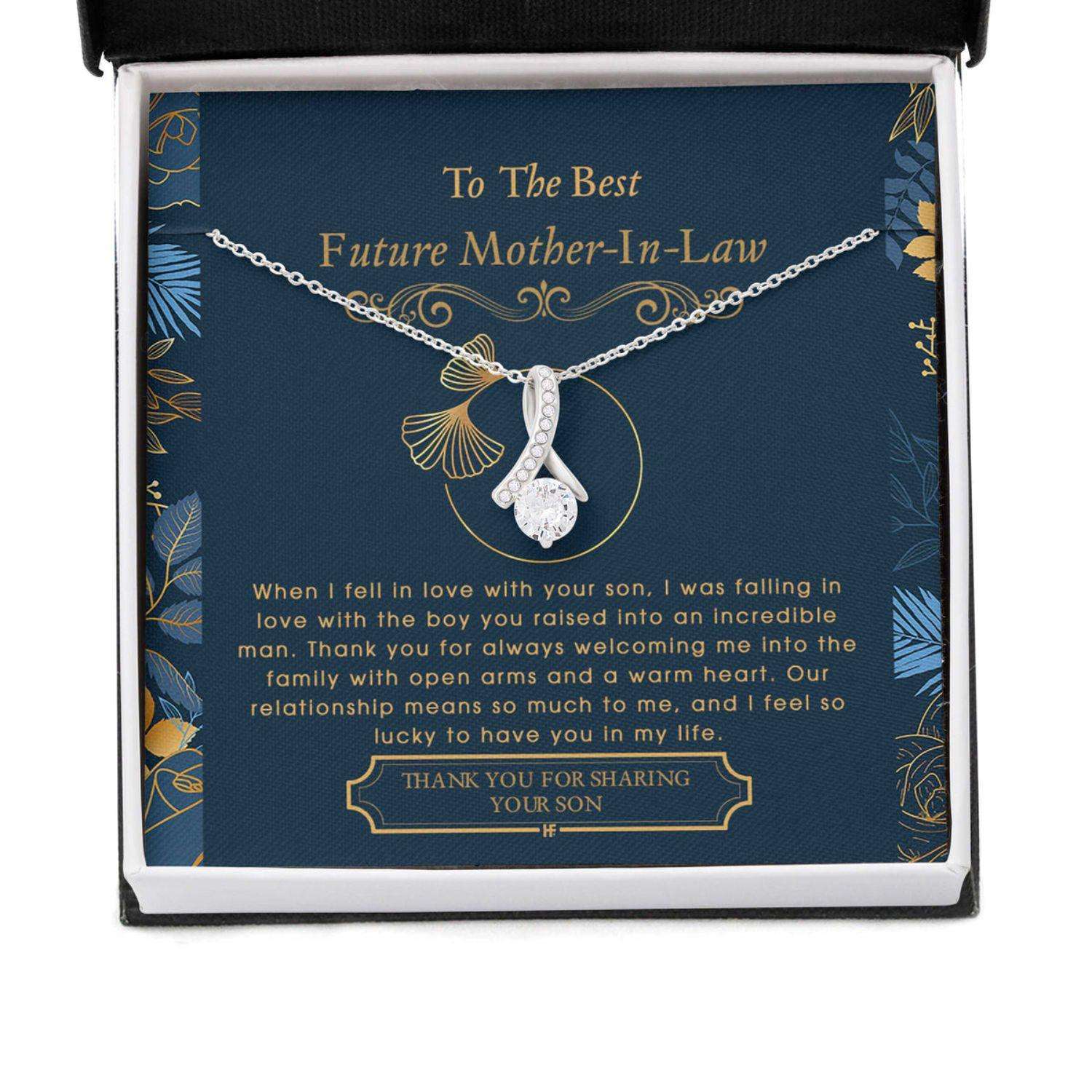 Future Mother In Law Necklace, Gift For Mother’S Day From Daughter V2, Message Card Beauty Necklace Gifts For Daughter Rakva