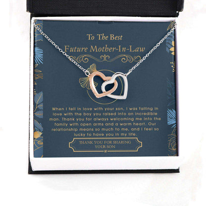 Future Mother In Law Necklace, Gift For Mother’S Day From Daughter V2, Message Card Hearts Necklace Gifts For Daughter Rakva