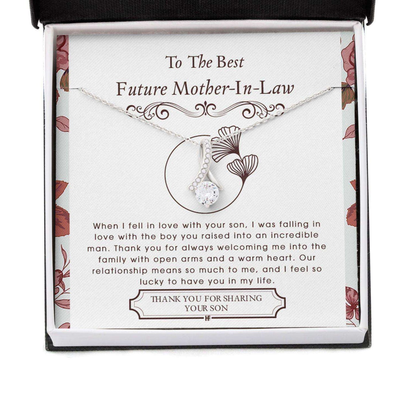 Future Mother In Law Necklace, Gift For Mother’S Day From Daughter V5, Message Card Beauty Necklace Gifts For Daughter Rakva