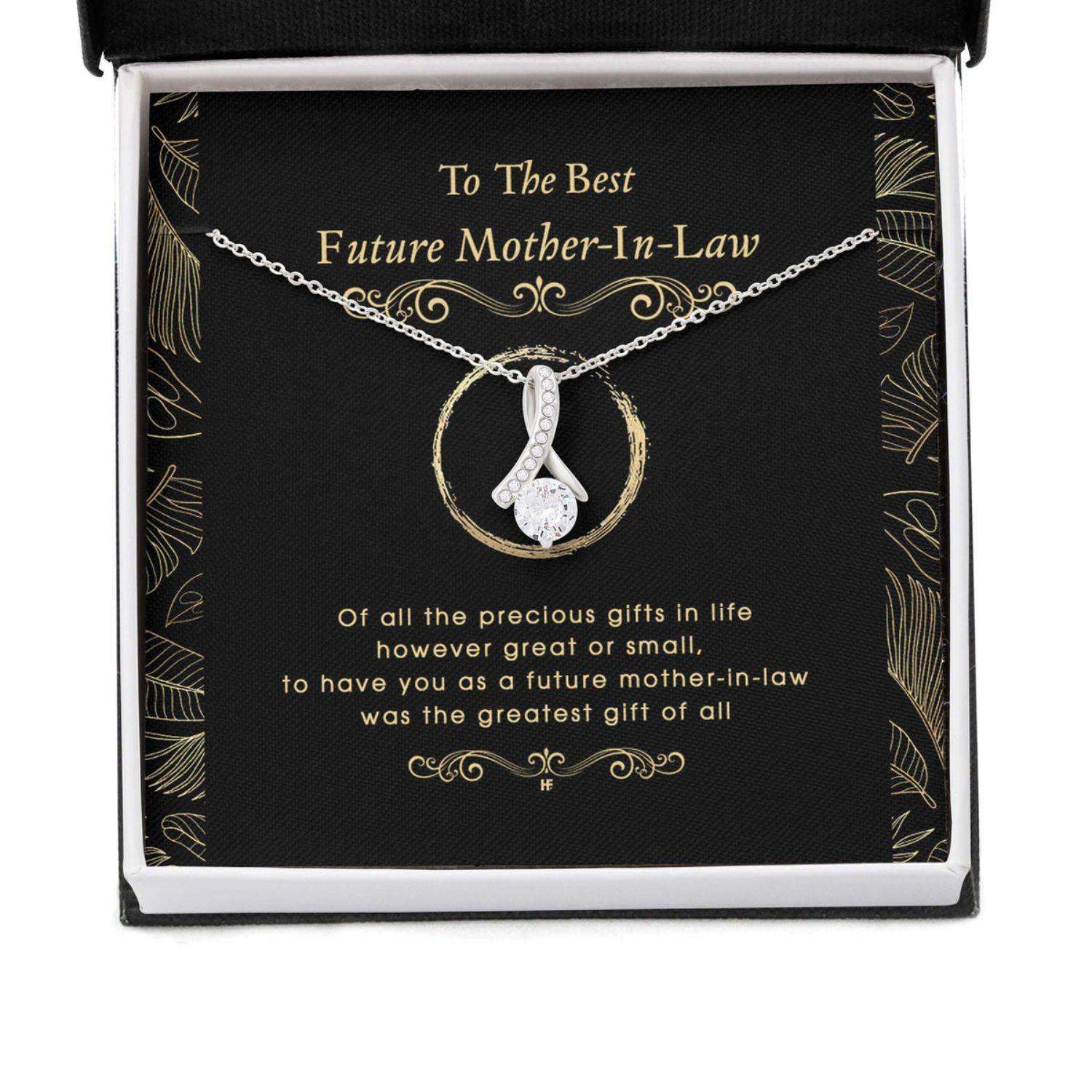 Future Mother In Law Necklace, Gift For Mother’S Day You Are The Greatest Gift, Message Card Beauty Necklace Gifts for Mother In Law Rakva