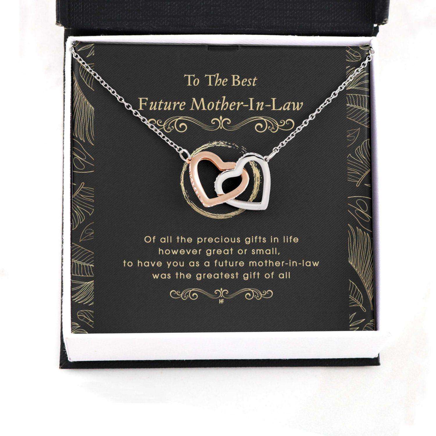 Future Mother In Law Necklace, Gift For Mother’S Day You Are The Greatest Gift, Message Card Hearts Necklace Gifts for Mother In Law Rakva