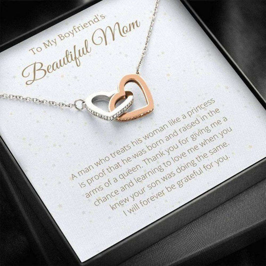 Future Mother-In-Law Necklace, Mother’S Day Double Hearts Necklace For Boyfriend’S Mom, Finish Box With Message Card Gifts for Mother In Law Rakva