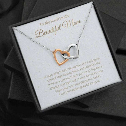 Future Mother-In-Law Necklace, Mother’S Day Double Hearts Necklace For Boyfriend’S Mom, Finish Box With Message Card Gifts for Mother In Law Rakva