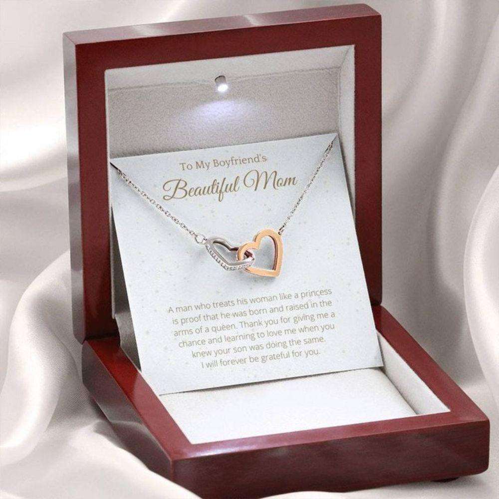 Future Mother-In-Law Necklace, Mother’S Day Double Hearts Necklace For Boyfriend’S Mom, Finish Box With Message Card Gifts for Mother In Law Rakva