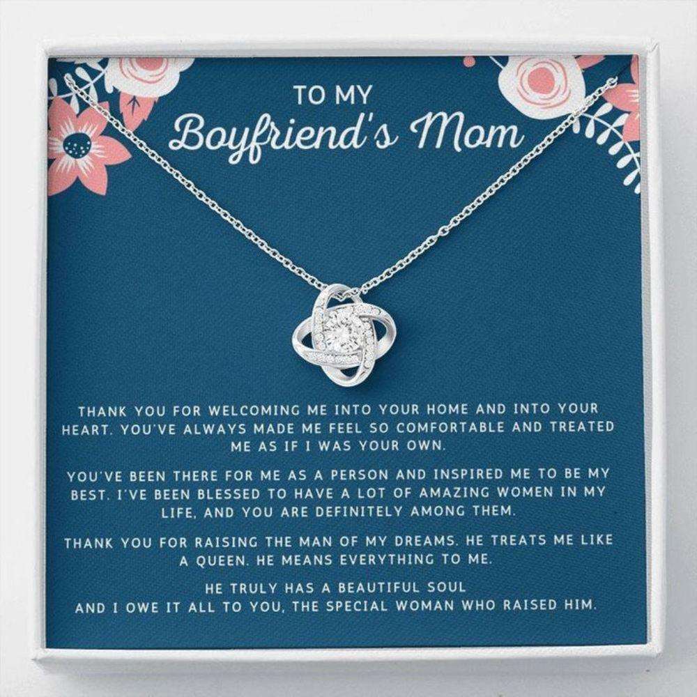 Future Mother-In-Law Necklace, To My Boyfriend’S Mom Necklace Gift Thank You For Welcoming Me Into Your Home And Into Your Heart Necklace Gifts for Mother In Law Rakva