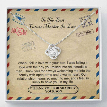 Future Mother-In-Law Necklace, To The Best Future Mother-In-Law “ Thank You For Always Welcoming Me Into The Family Gifts for Mother In Law Rakva