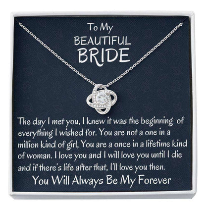 Future Wife Necklace, From Groom To Bride Love Knot Necklace Gift, To My Bride Gift, Wedding Day Gift For Bride Gift For Bride Rakva