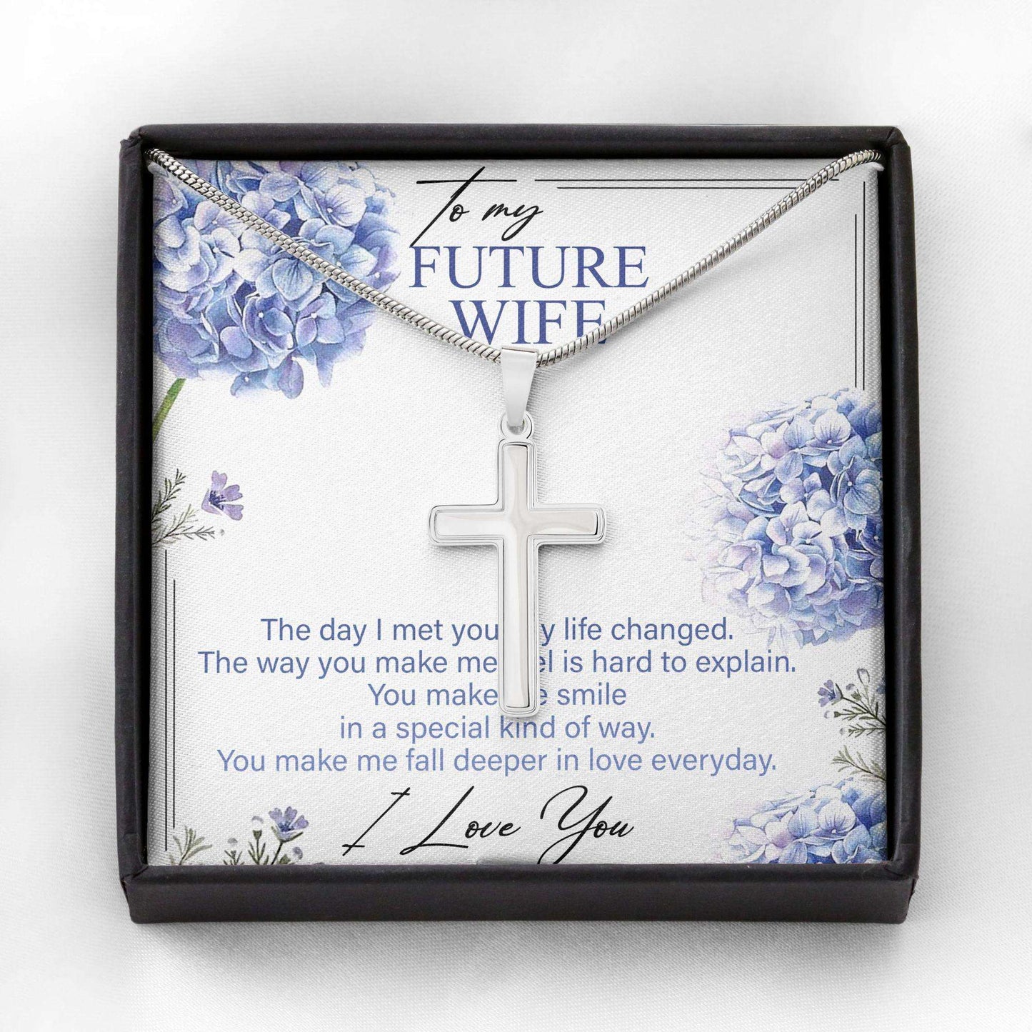 Future Wife Necklace, Future Future Artisan Crafted Cross Necklace “ To My Future Wife Necklace Gifts for Future Wife / fiance Rakva