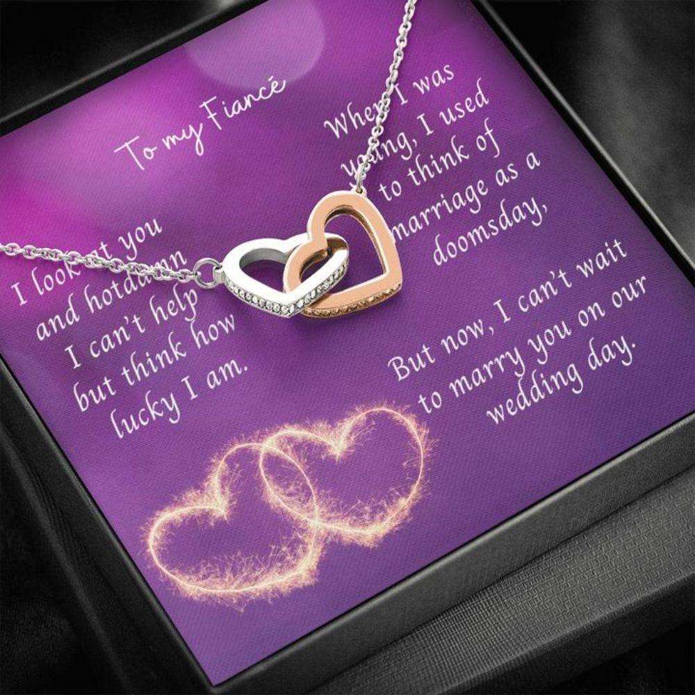 Future Wife Necklace, Gift Necklace Message Card “ Funny Purple To My Fiance Gifts For Friend Rakva