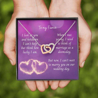 Future Wife Necklace, Gift Necklace Message Card “ Funny Purple To My Fiance Gifts For Friend Rakva