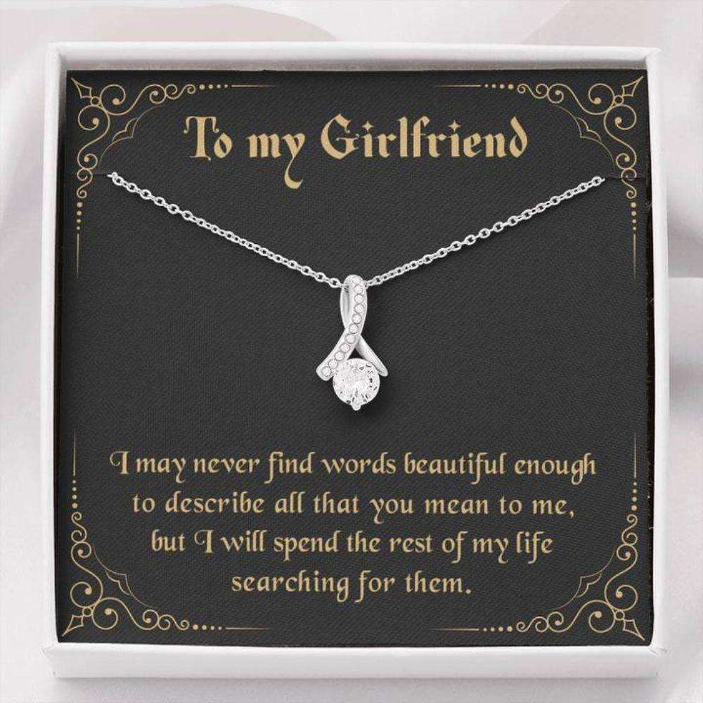 Future Wife Necklace, Girlfriend Necklace, To My Girlfriend Necklace Gift “ Never Find The Words For Karwa Chauth Rakva