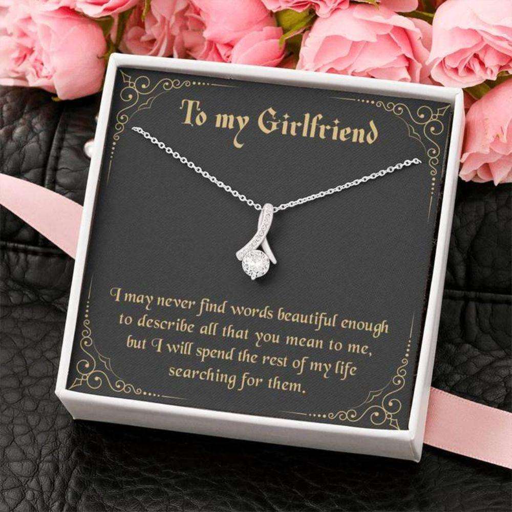 Future Wife Necklace, Girlfriend Necklace, To My Girlfriend Necklace Gift “ Never Find The Words For Karwa Chauth Rakva