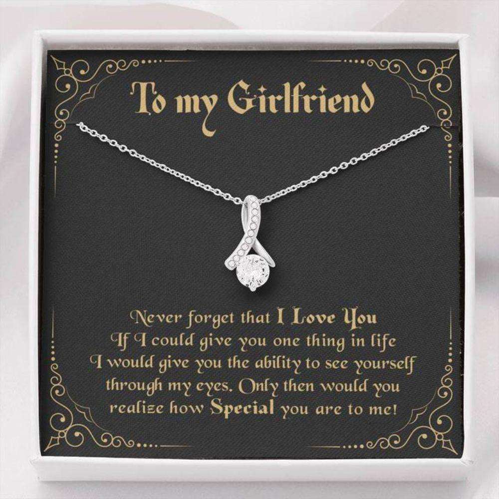 Future Wife Necklace, Girlfriend Necklace, To My Girlfriend Necklace Gift Never Forget That I Love You For Karwa Chauth Rakva