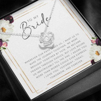 Future Wife Necklace, Groom To Bride Gift: Wedding Day Gift For Bride, Bride To Be Gift, Gifts For Wife To Be Love Knot Necklace Gift For Bride Rakva