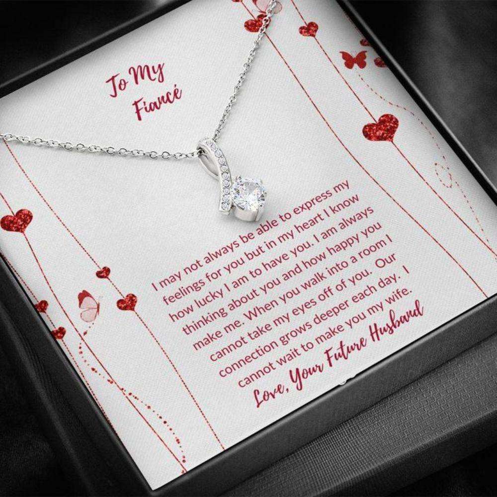 Future Wife Necklace “ Necklace For Fianc� “ Gift Valentine’S To Fiance Heart Flowers Beauty For Karwa Chauth Rakva