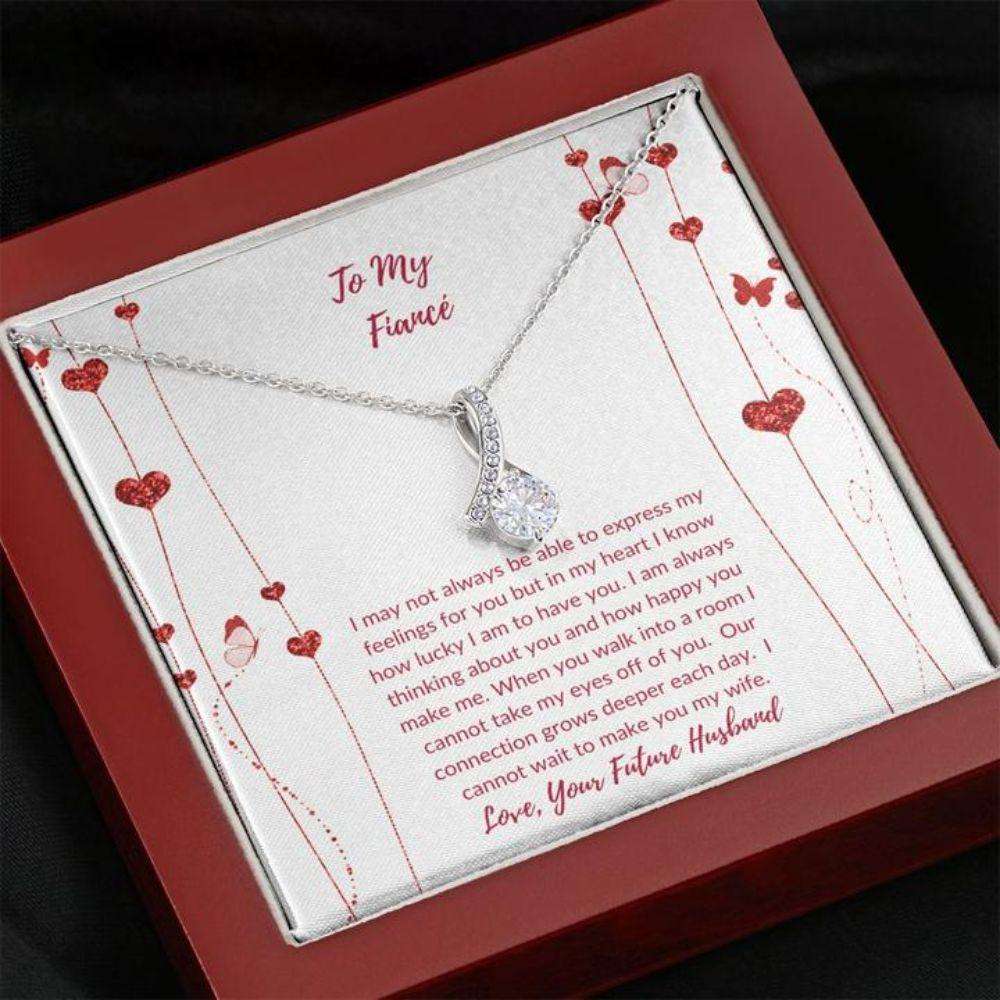 Future Wife Necklace “ Necklace For Fianc� “ Gift Valentine’S To Fiance Heart Flowers Beauty For Karwa Chauth Rakva