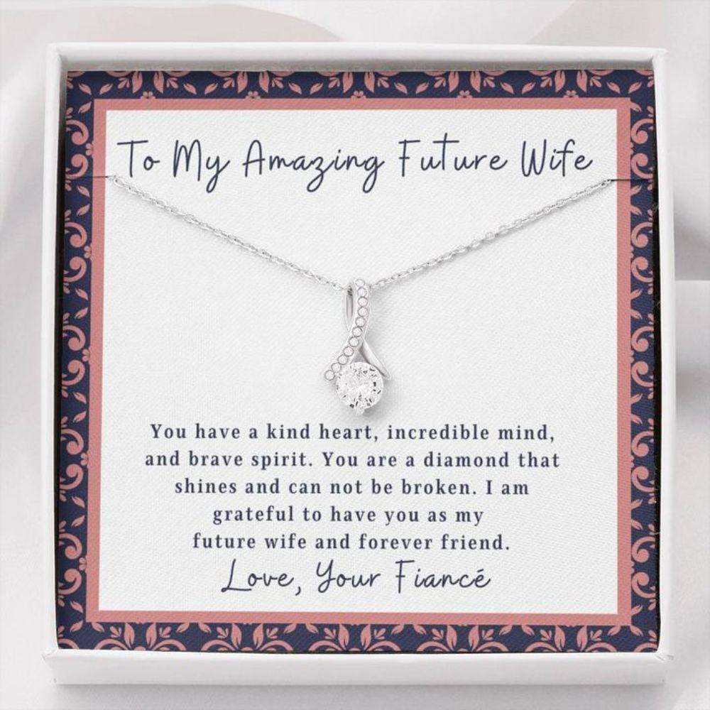 Future Wife Necklace “ Necklace For Fianc� “ Gift With Message Card To My Fianc� Necklace Gifts For Friend Rakva