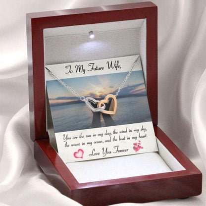 Future Wife Necklace “ Necklace For Fianc� “ Gift With Message Card To My Future Wife “ Hands Over Ocean Gifts For Friend Rakva