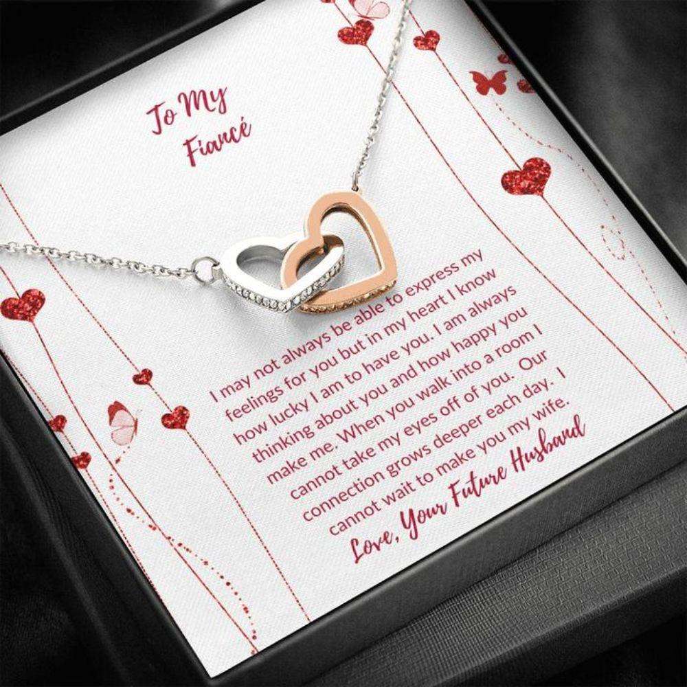 Future Wife Necklace “ Necklace For Fianc� “ Gift With Message Card Valentine’S To Fiance Heart Flowers For Karwa Chauth Rakva