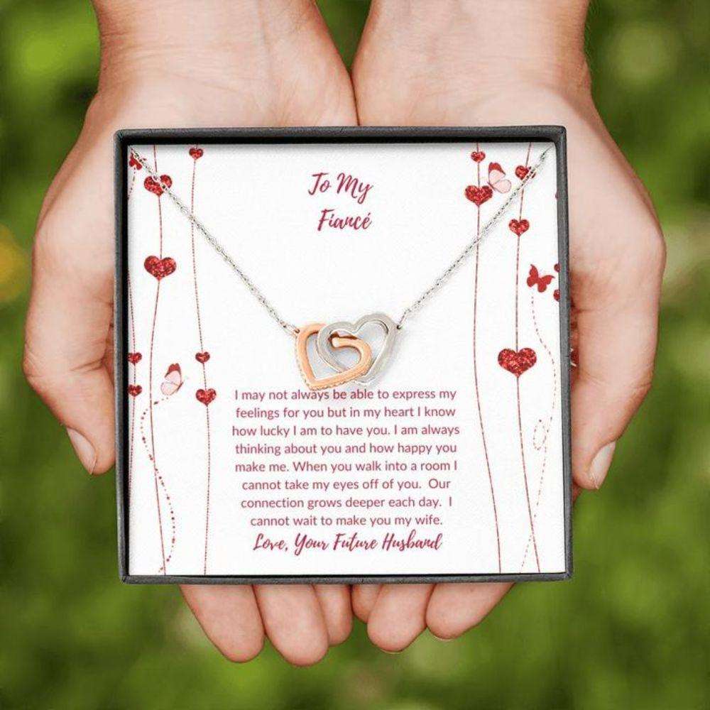 Future Wife Necklace “ Necklace For Fianc� “ Gift With Message Card Valentine’S To Fiance Heart Flowers For Karwa Chauth Rakva