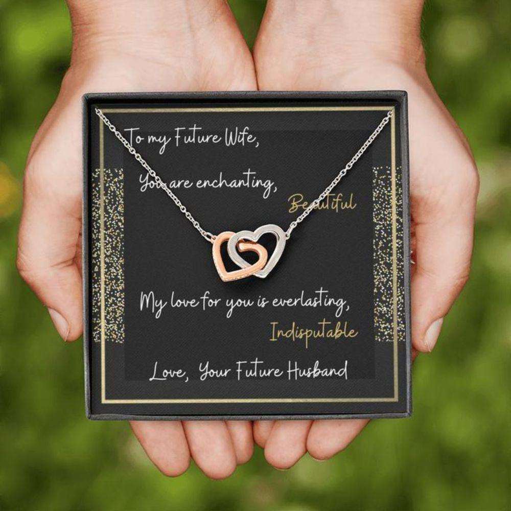 Future Wife Necklace “ Necklace For Fiance “ Gift Necklace Message Card “ To My Future Wife “ Fiance Gifts For Friend Rakva