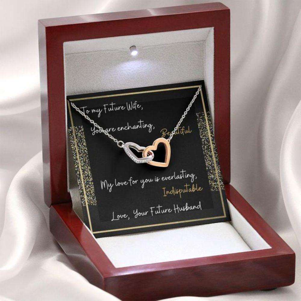 Future Wife Necklace “ Necklace For Fiance “ Gift Necklace Message Card “ To My Future Wife “ Fiance Gifts For Friend Rakva