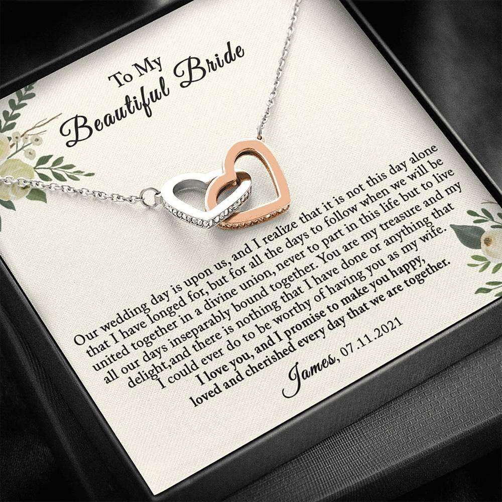 Future Wife Necklace, Personalized Necklace To My Bride Gift, Groom To Bride Gift Wedding Day Gift For Wife Custom Name Gift For Bride Rakva