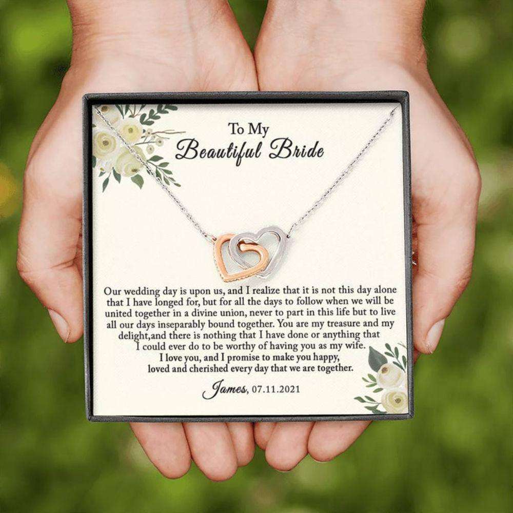 Future Wife Necklace, Personalized Necklace To My Bride Gift, Groom To Bride Gift Wedding Day Gift For Wife Custom Name Gift For Bride Rakva