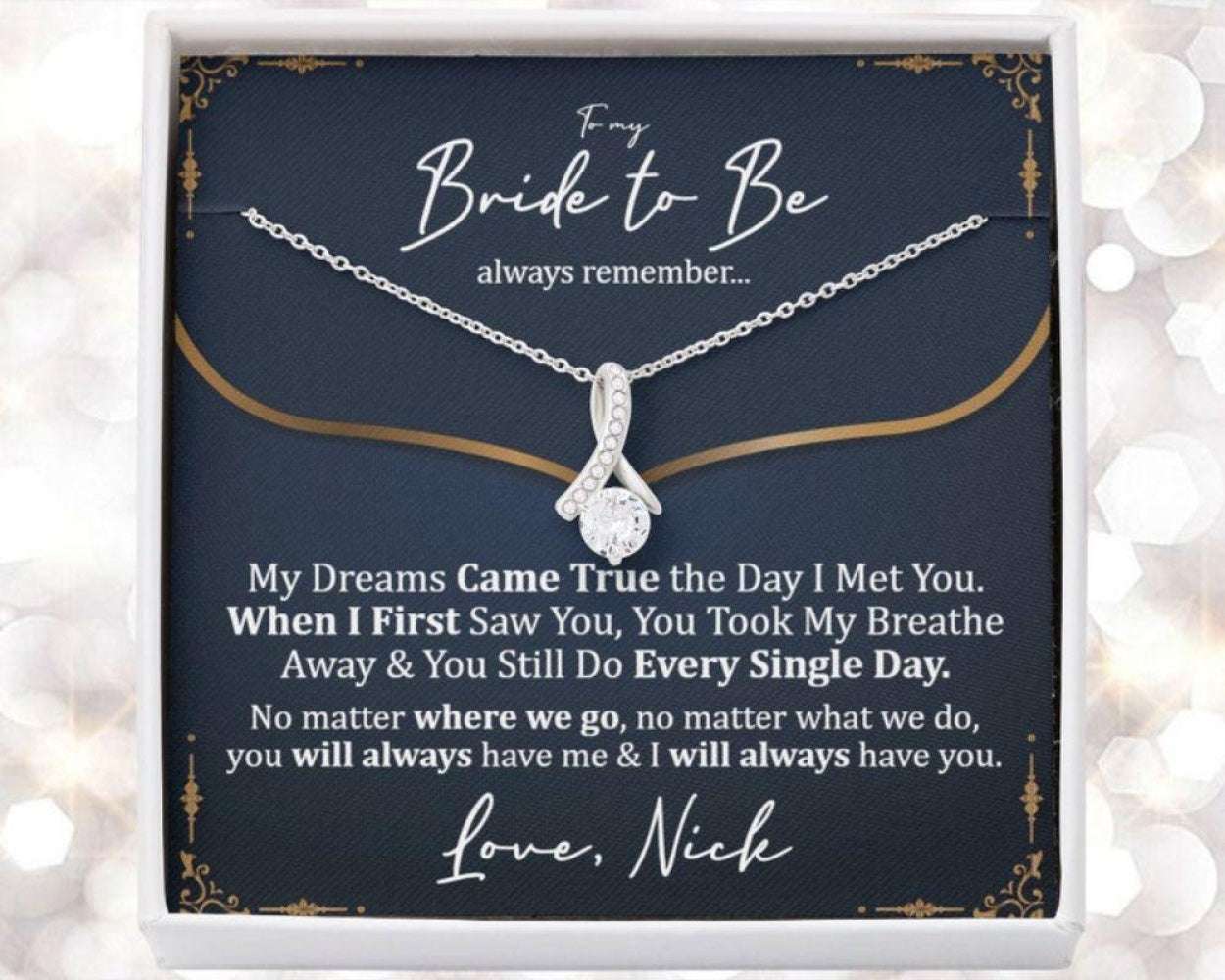 Future Wife Necklace, Personalized Sentimental Bride Necklace From Groom, Gift Gift From Groom To Bride, Bride Wedding Day Gift From Groom Gift For Bride Rakva