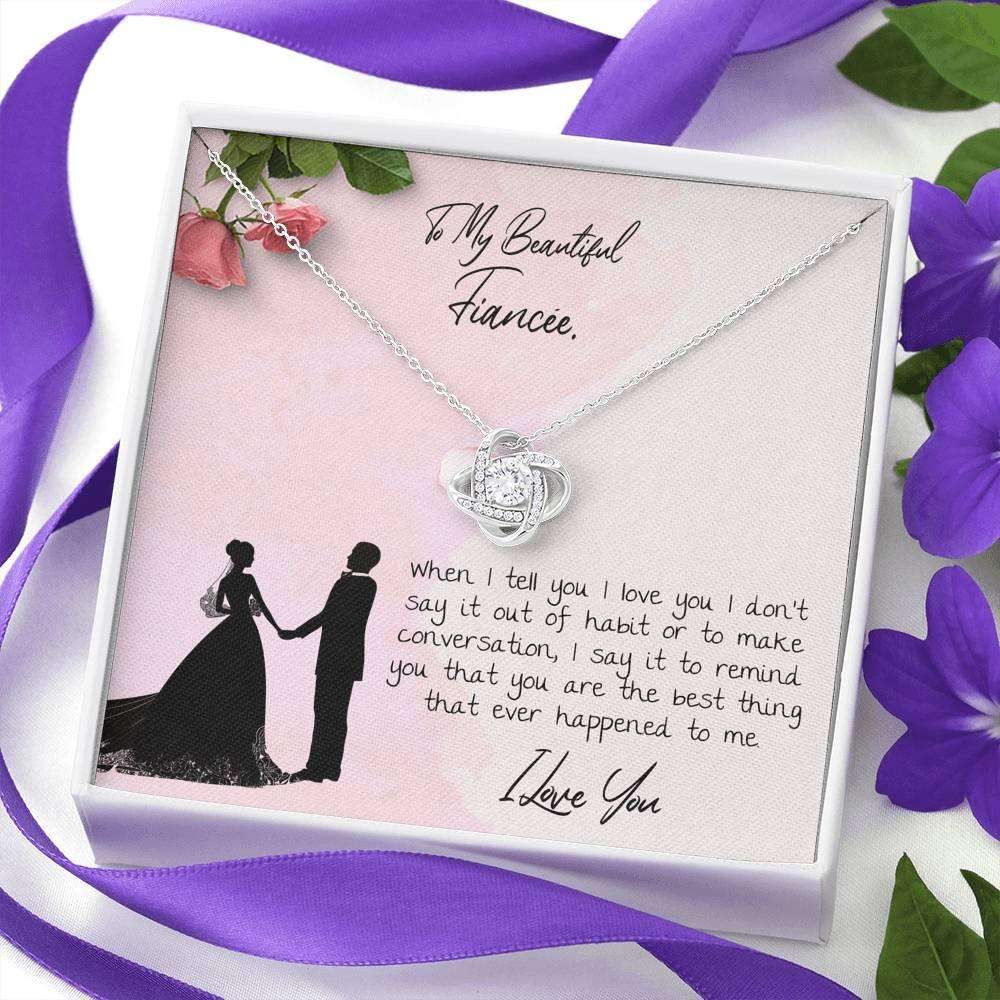 Future Wife Necklace, To My Beautiful Fiancee Love Knot Necklace Gift For Bride Rakva