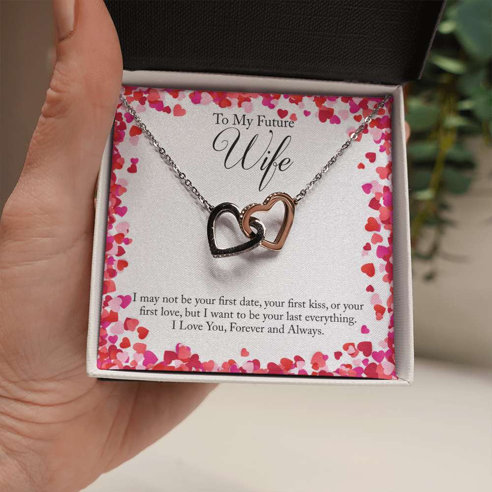 Future Wife Necklace, To My Future Wife Forever And Always Interlocking Hearts Necklace Gift For Bride Rakva