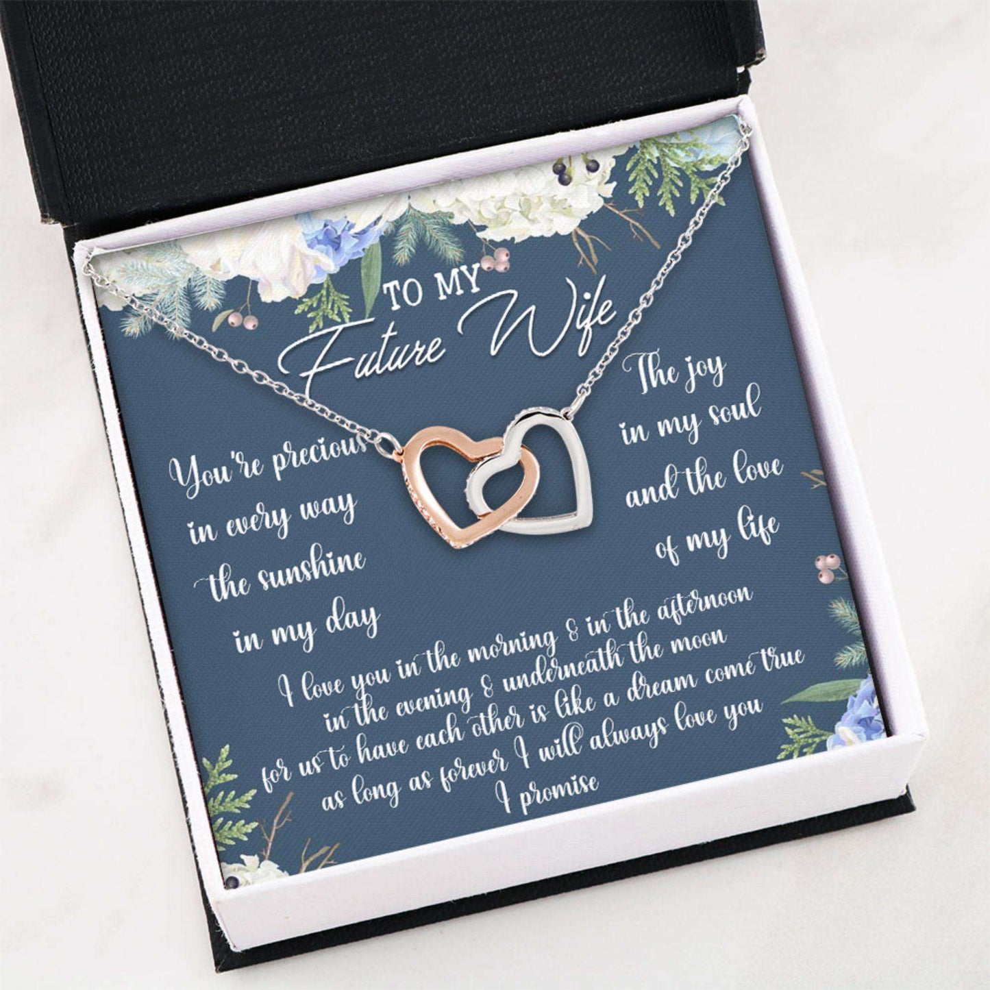 Future Wife Necklace, To My Future Wife Gift “ Interlocking Hearts Necklace Gift For Bride Rakva