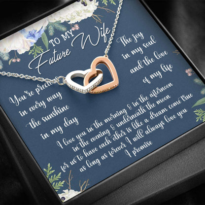 Future Wife Necklace, To My Future Wife Gift “ Interlocking Hearts Necklace Gift For Bride Rakva