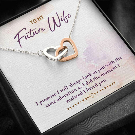 Future Wife Necklace, To My Future Wife Interlocking Hearts Necklace Gift For Bride Rakva