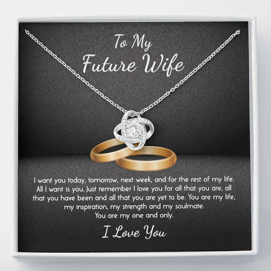 Future Wife Necklace, To My Future Wife My One And Only Love Knot Necklace Gift For Bride Rakva