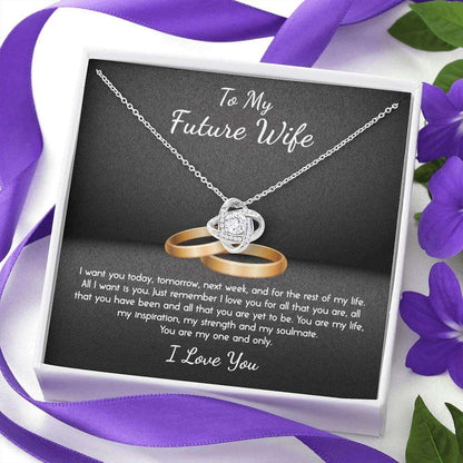 Future Wife Necklace, To My Future Wife My One And Only Love Knot Necklace Gift For Bride Rakva