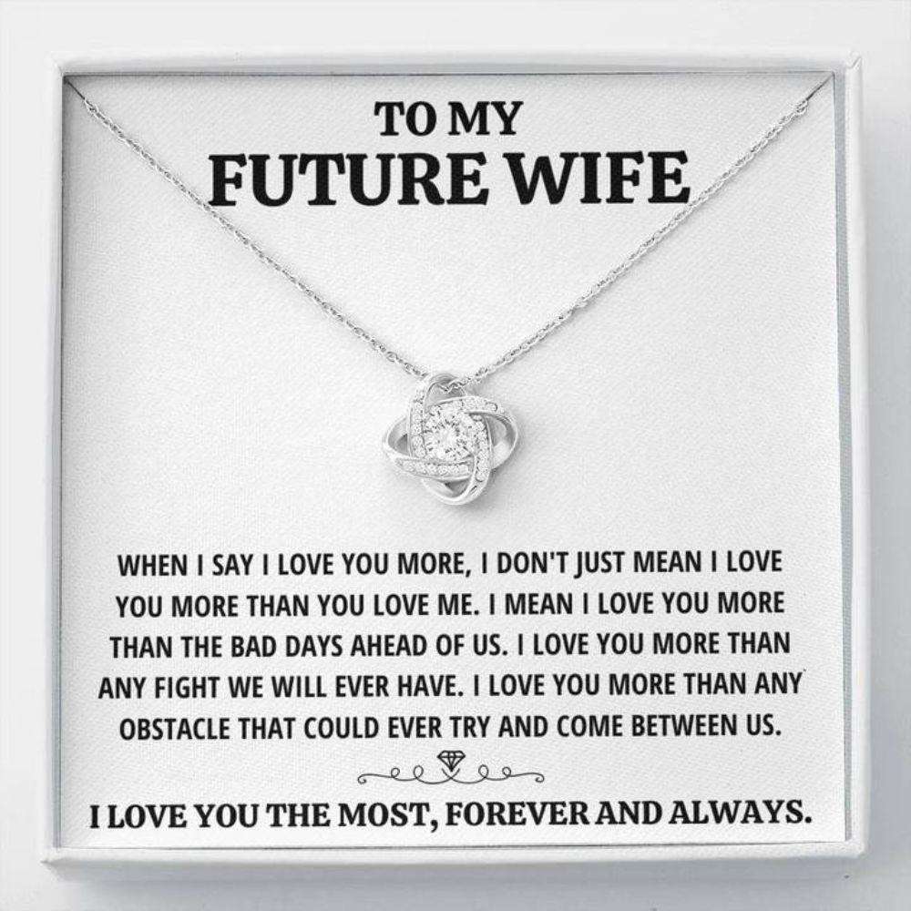 Future Wife Necklace, To My Future Wife The Most “ White Love Knot Necklace Gift For Karwa Chauth Rakva