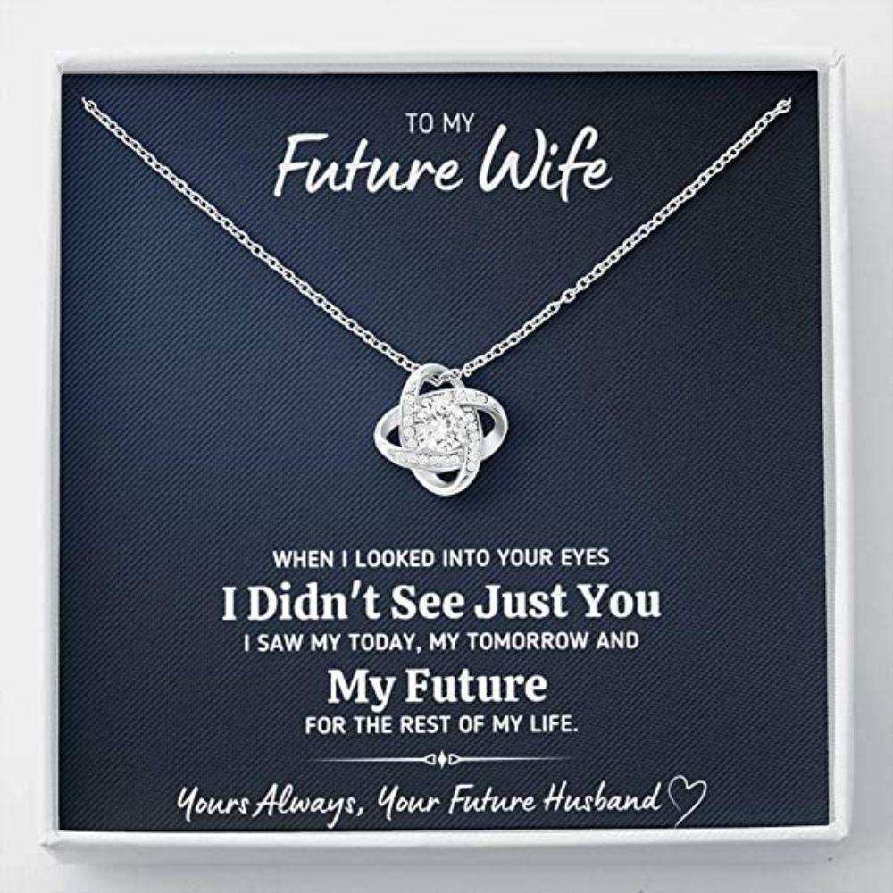 Future Wife Necklace, To My Future Wife Œlooked Into Your Eyes” Necklace For Karwa Chauth Rakva