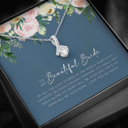 Future Wife Necklace, Wedding Day Gift To Bride From Groom, To My Beautiful Bride Gift From Groom, Future Wife Wedding Beauty Necklace Gift For Bride Rakva