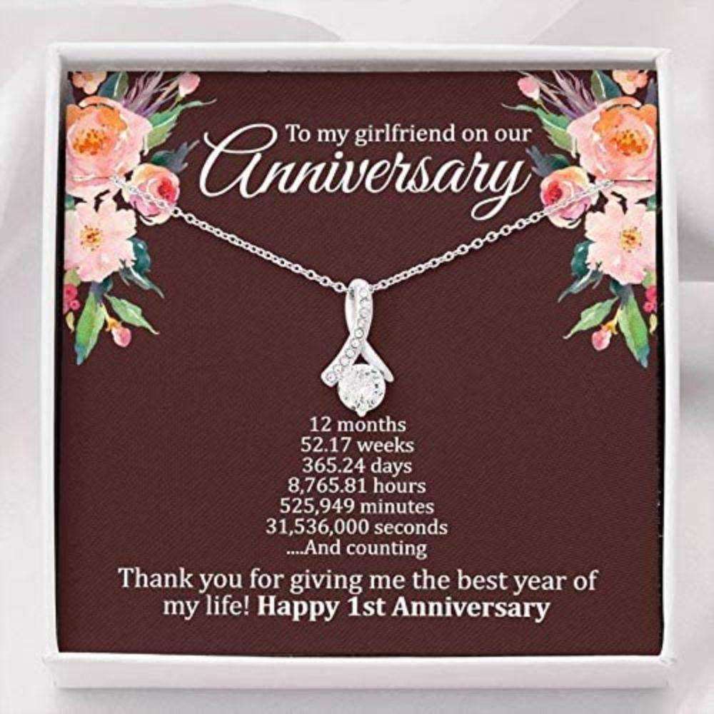 Girlfriend Necklace, 1 Year Anniversary Necklace Gift For Girlfriend, First Year Anniversary, One Year Dating For Karwa Chauth Rakva