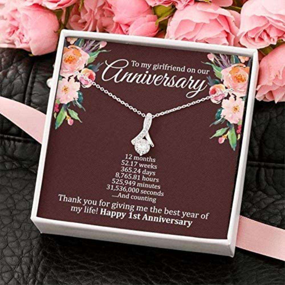 Girlfriend Necklace, 1 Year Anniversary Necklace Gift For Girlfriend, First Year Anniversary, One Year Dating For Karwa Chauth Rakva