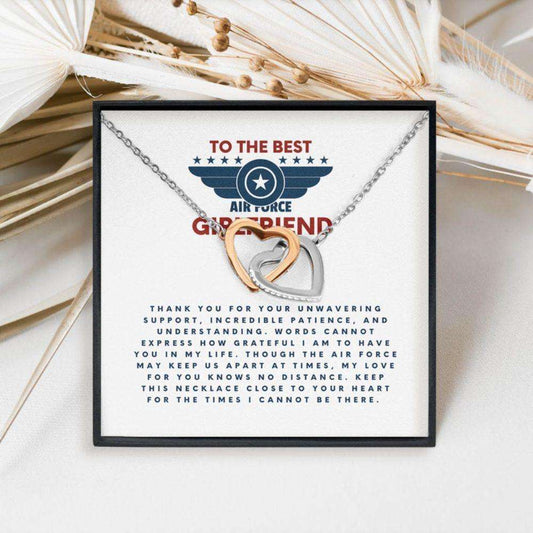 Girlfriend Necklace, Air Force Girlfriend Necklace Gift, Partner Of Airman Present, Deployment Gift For Girlfriend Gift For Bride Rakva