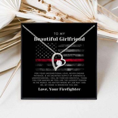 Girlfriend Necklace, Christmas Necklace For Her, Fire Fighter Girlfriend Birthday Necklace Gift. Gifts For Friend Rakva