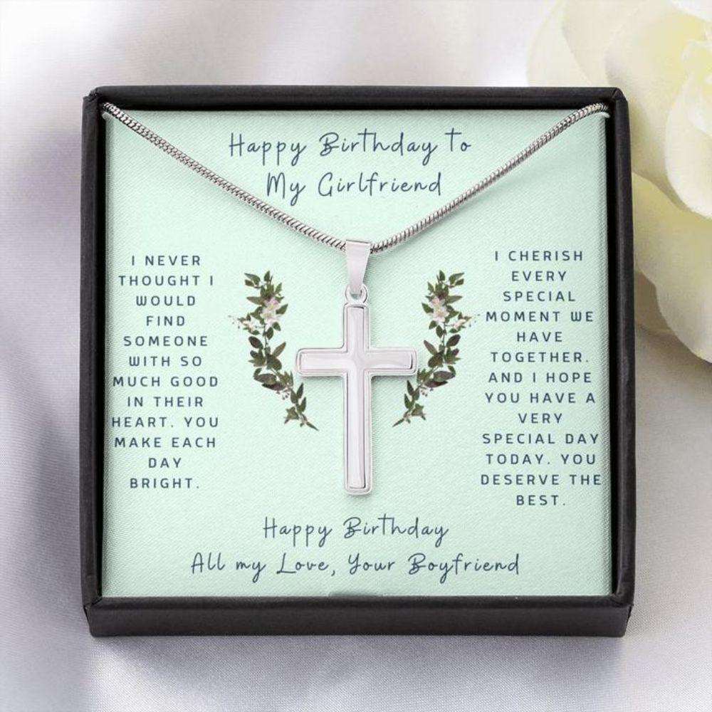 Girlfriend Necklace, Cross Necklace To Girlfriend “ Faithful Cross Necklace “ Gift Necklace Message Card Gifts For Friend Rakva