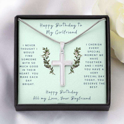 Girlfriend Necklace, Cross Necklace To Girlfriend “ Faithful Cross Necklace “ Gift Necklace Message Card Gifts For Friend Rakva